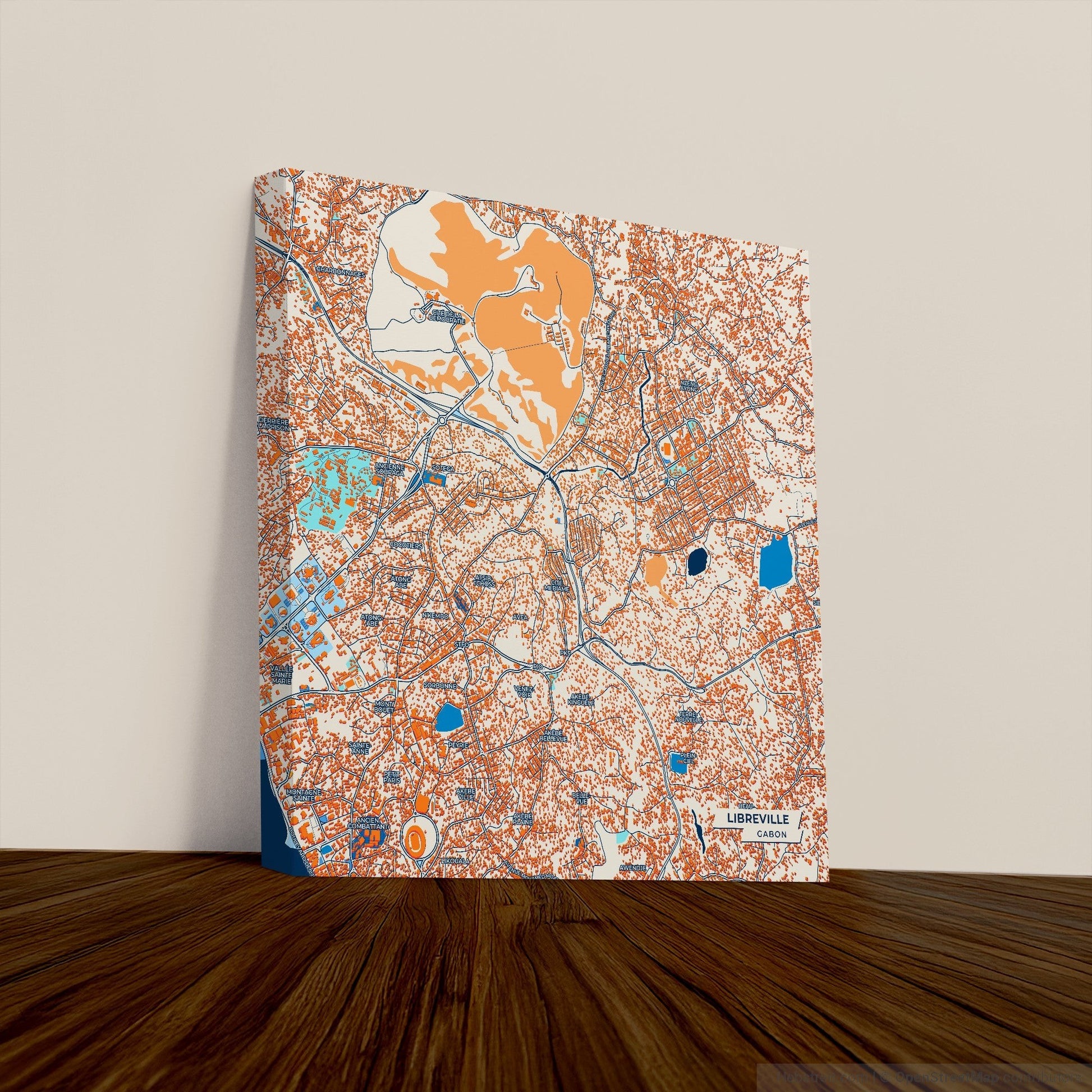 Libreville Gabon Colorful City Map Canvas Print