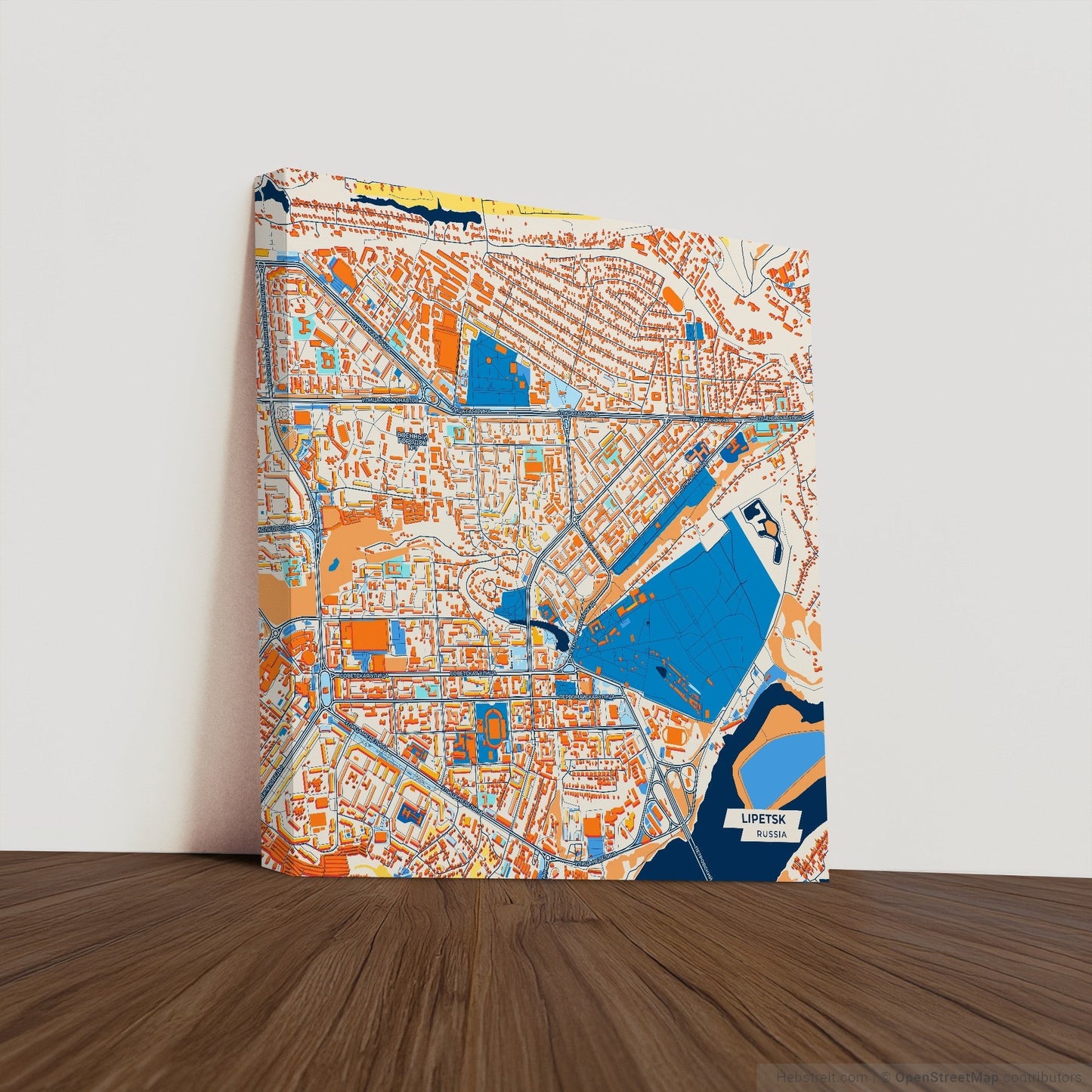 Lipetsk Russia Colorful City Map Canvas Print