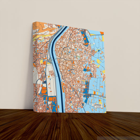 Lustenau Austria Colorful City Map Canvas Print