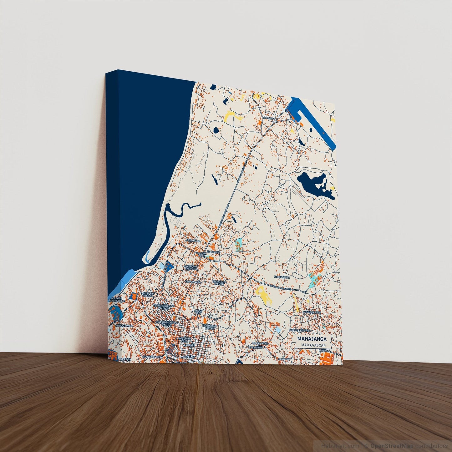 Mahajanga Madagascar Colorful City Map Canvas Print