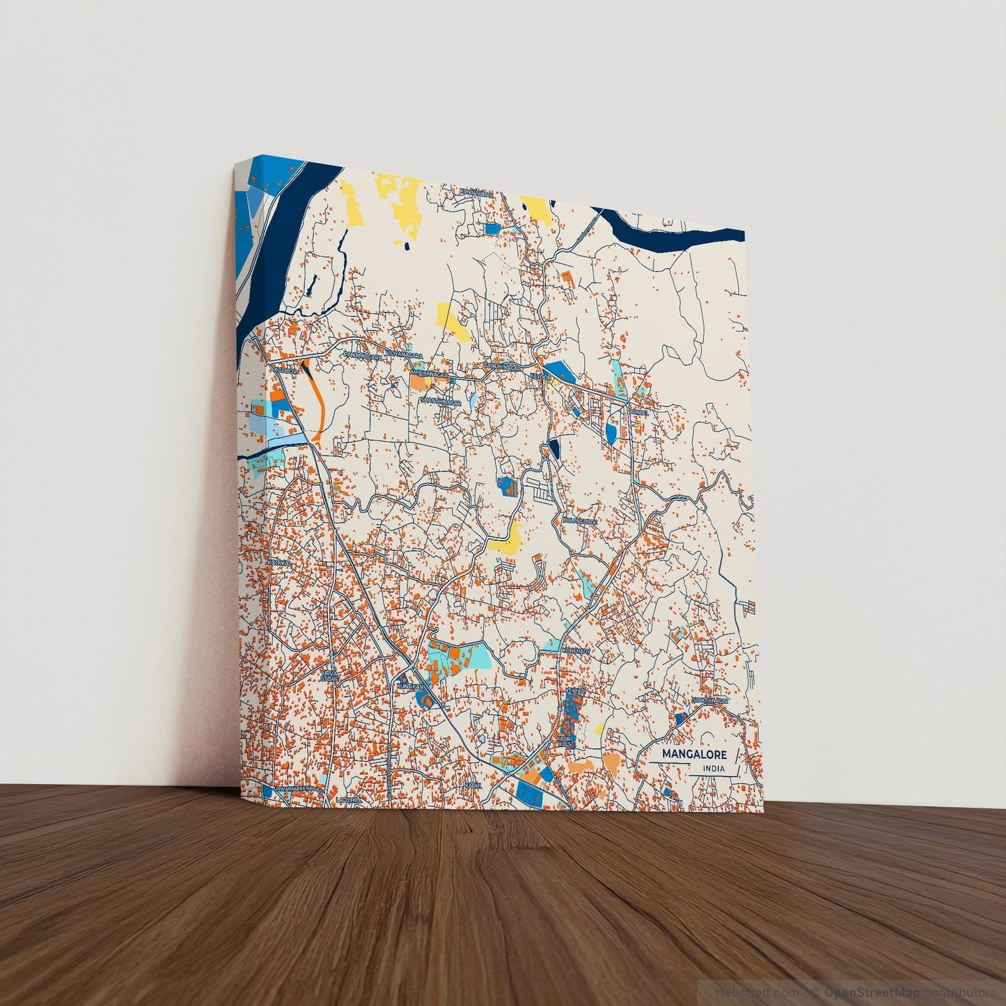 Mangalore India Colorful City Map Canvas Print