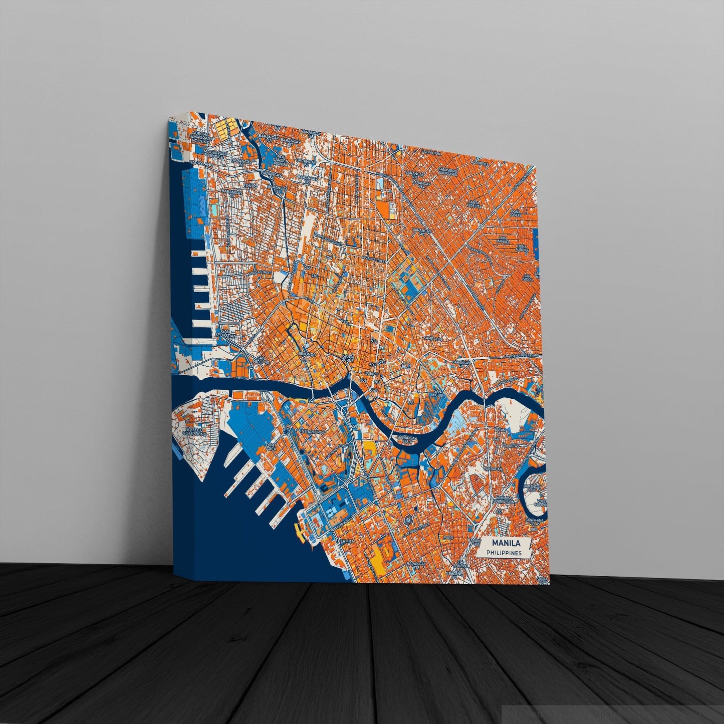 Manila Philippines Colorful City Map Canvas Print