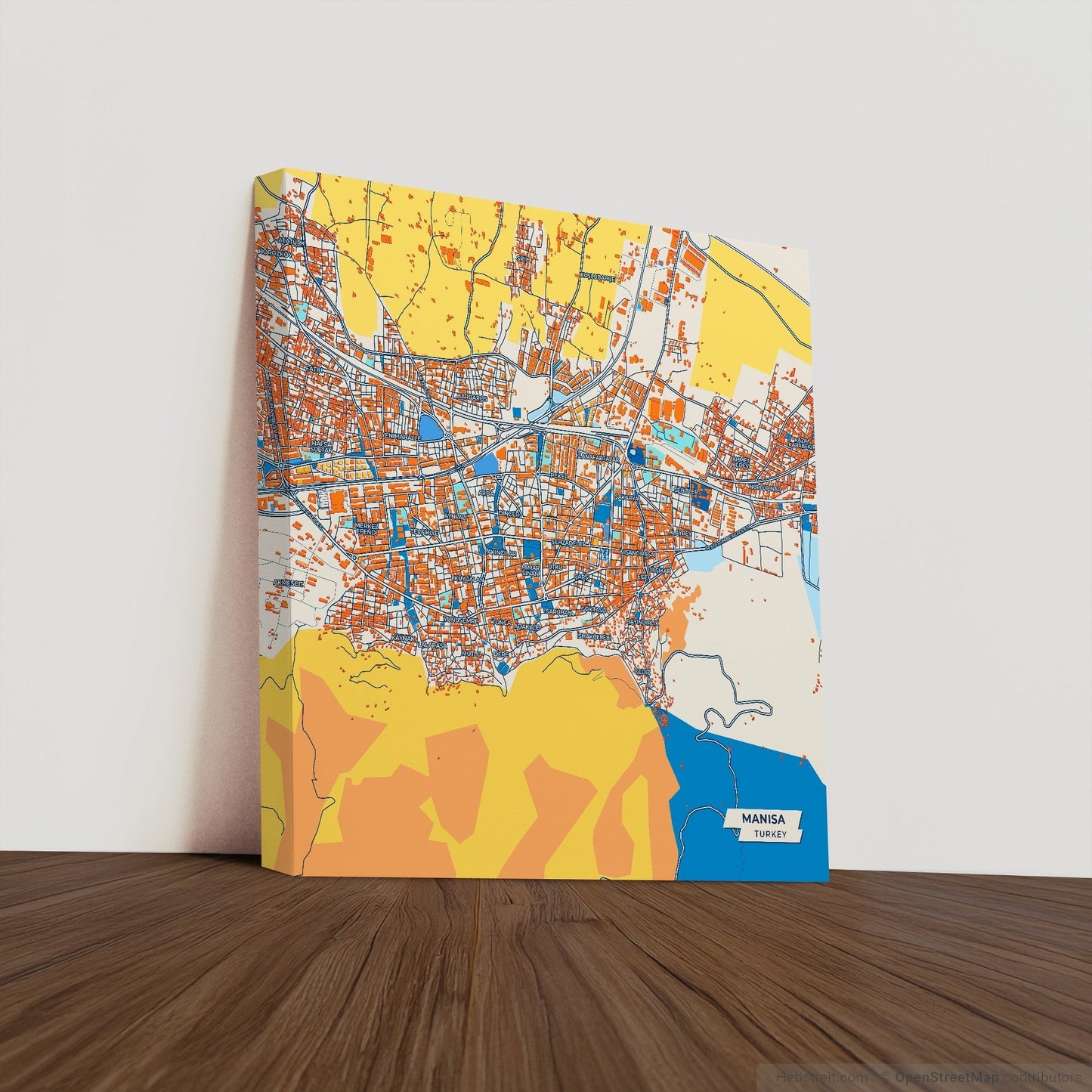 Mani̇sa Turkey Colorful City Map Canvas Print