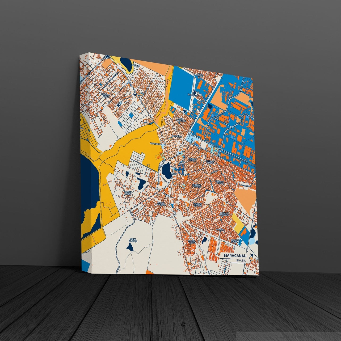 Maracanau Brazil Colorful City Map Canvas Print