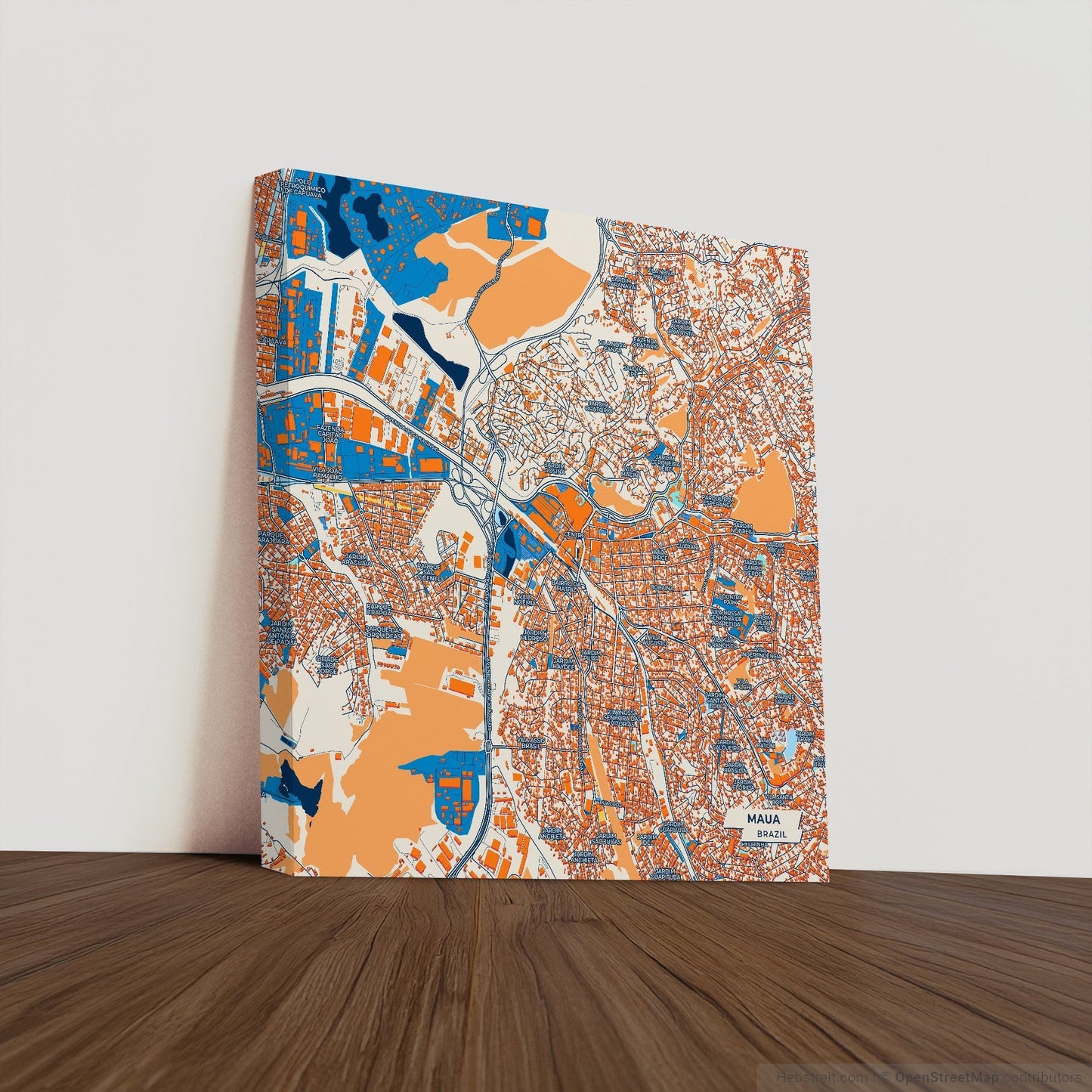 Maua Brazil Colorful City Map Canvas Print