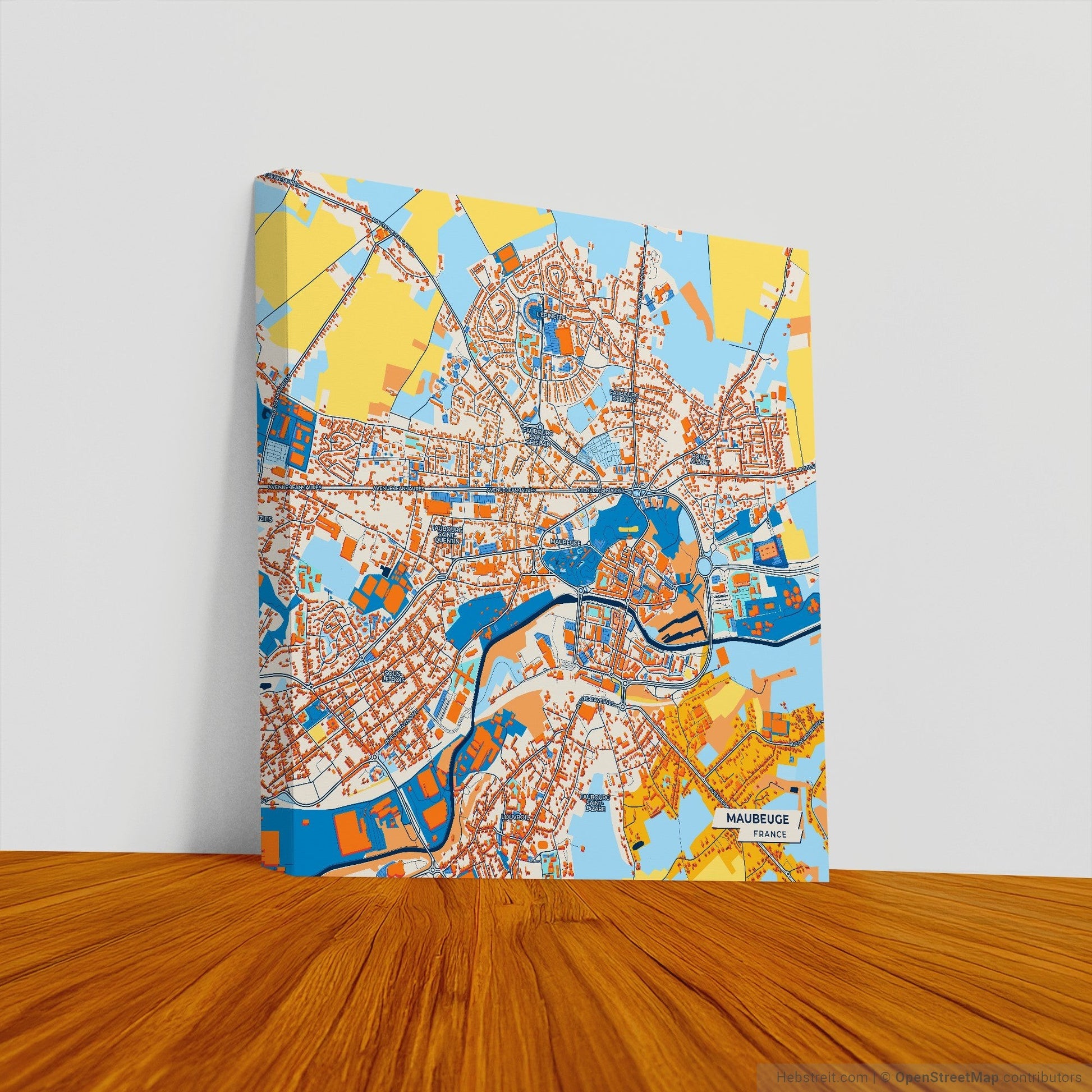 Maubeuge France Colorful City Map Canvas Print
