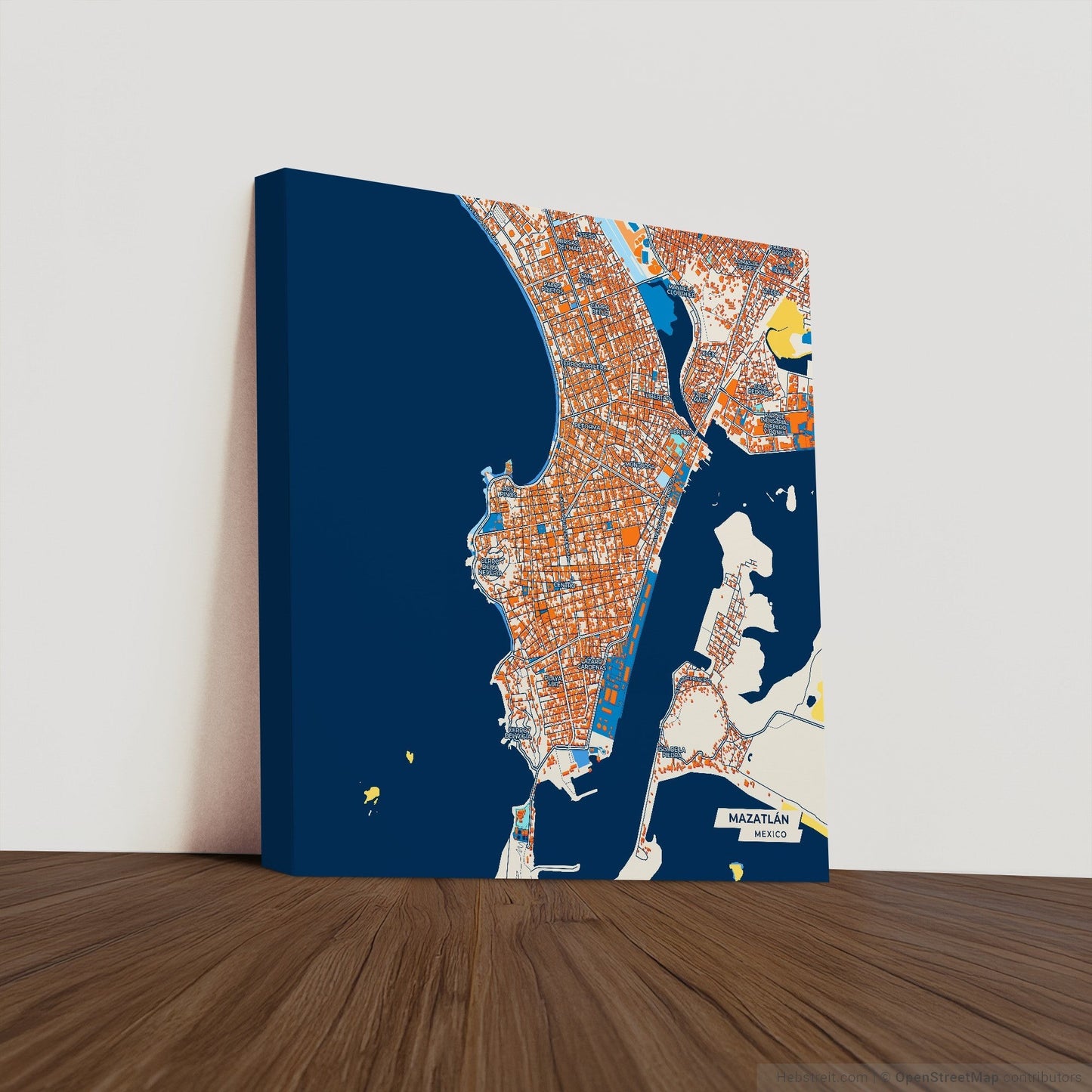 Mazatlán Mexico Colorful City Map Canvas Print