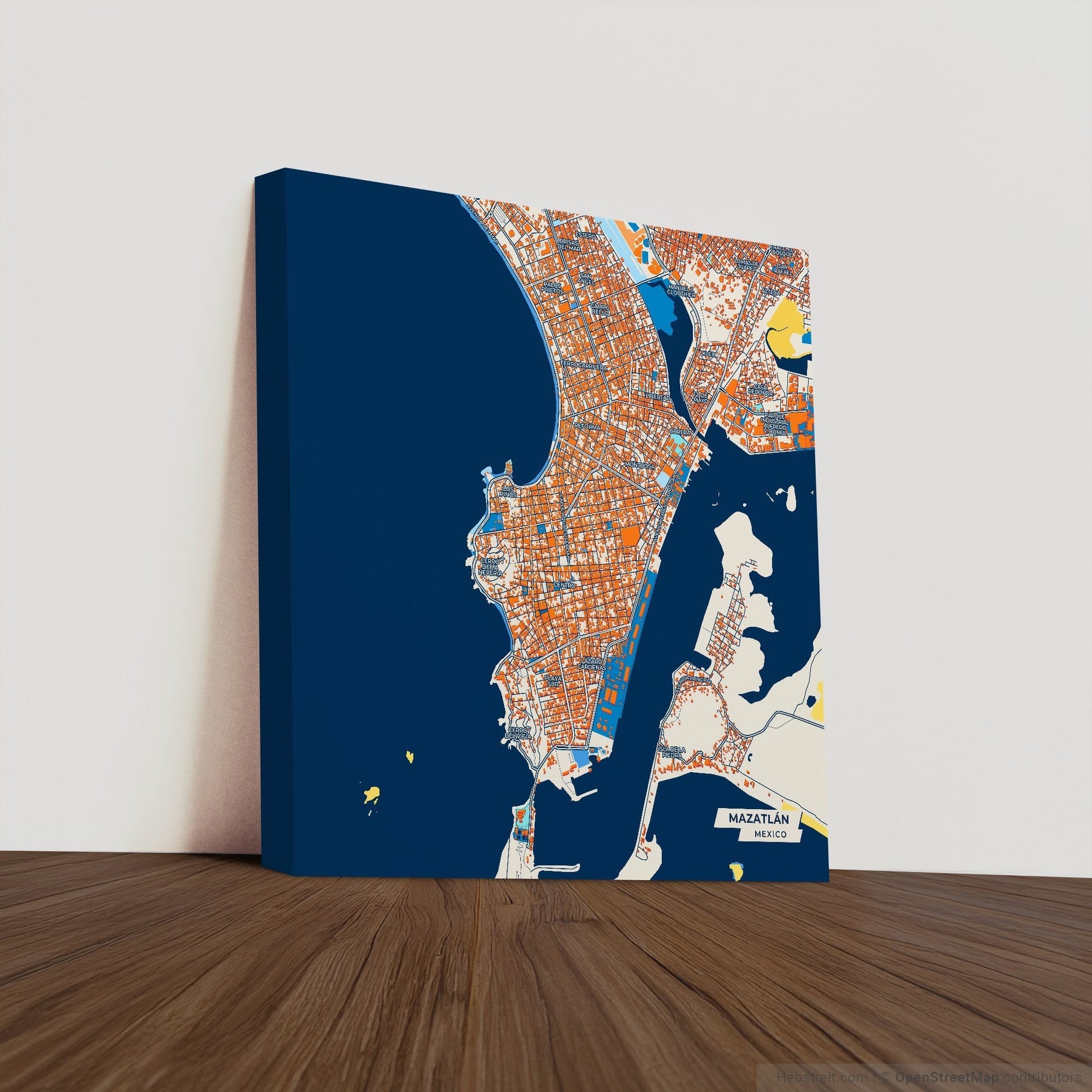 Mazatlán Mexico Colorful City Map Canvas Print