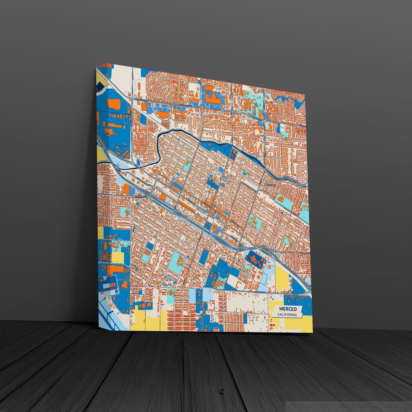 Merced California Colorful City Map Canvas Print