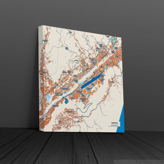 Merida Venezuela Colorful City Map Canvas Print