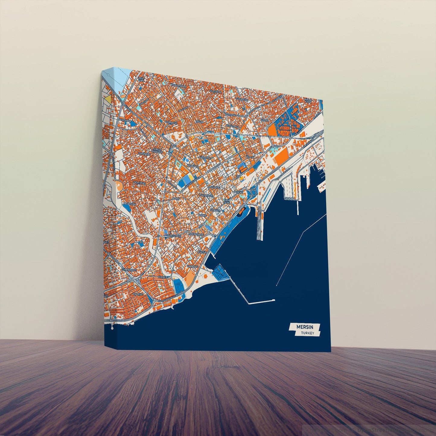 Mersi̇n Turkey Colorful City Map Canvas Print