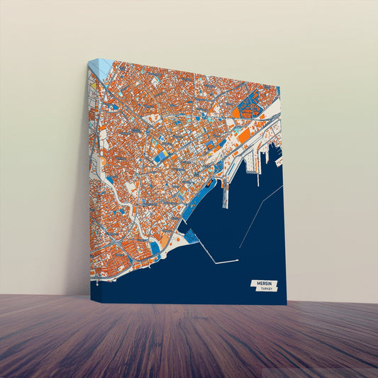 Mersi̇n Turkey Colorful City Map Canvas Print