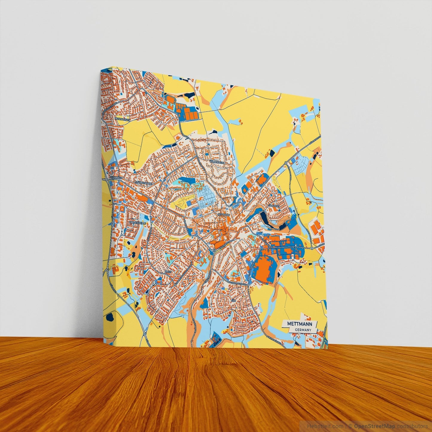 Mettmann Germany Colorful City Map Canvas Print