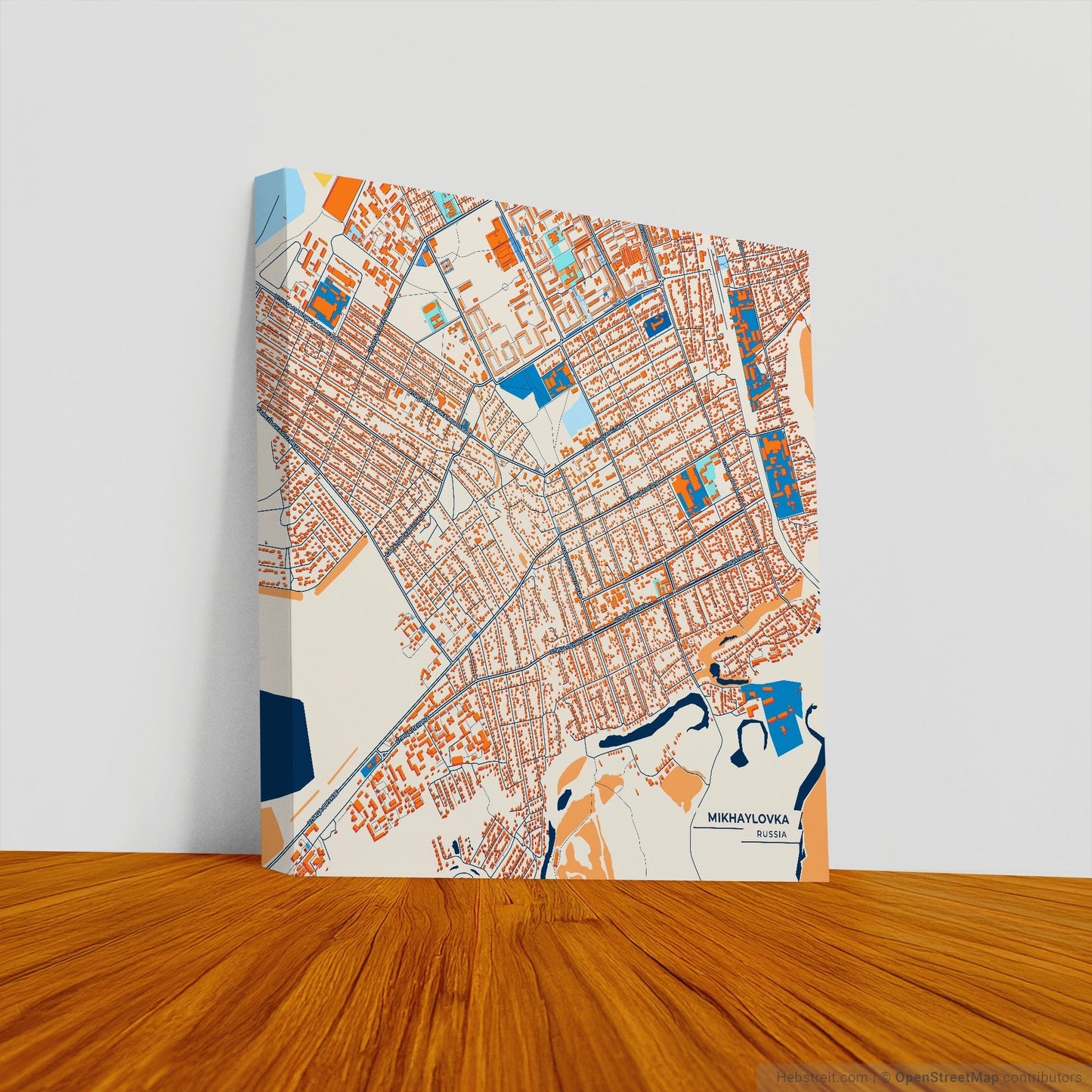 Михайловка Russia Colorful City Map Canvas Print