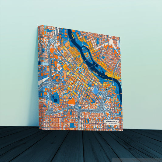 Minneapolis Minnesota Colorful City Map Canvas Print