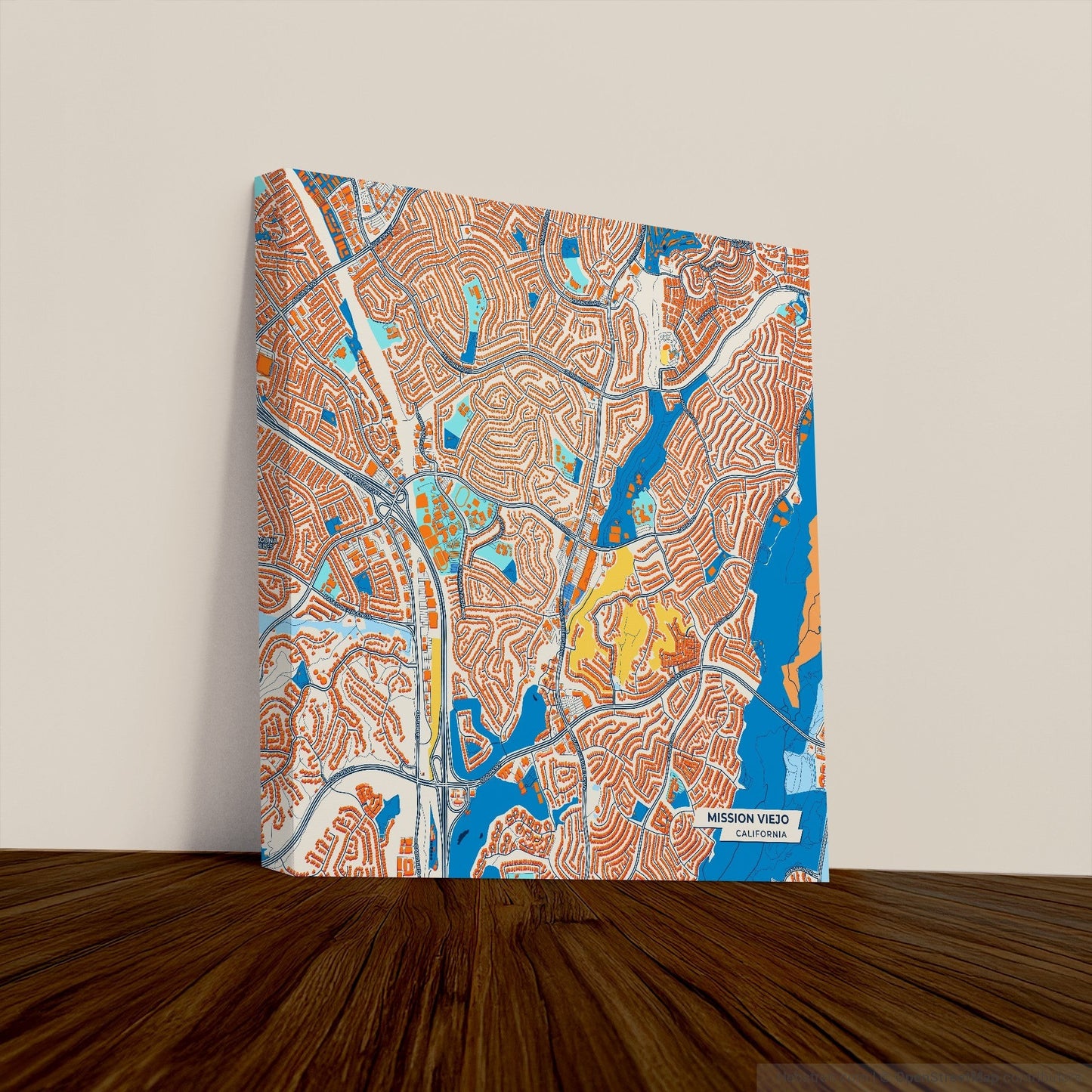 Mission Viejo California Colorful City Map Canvas Print