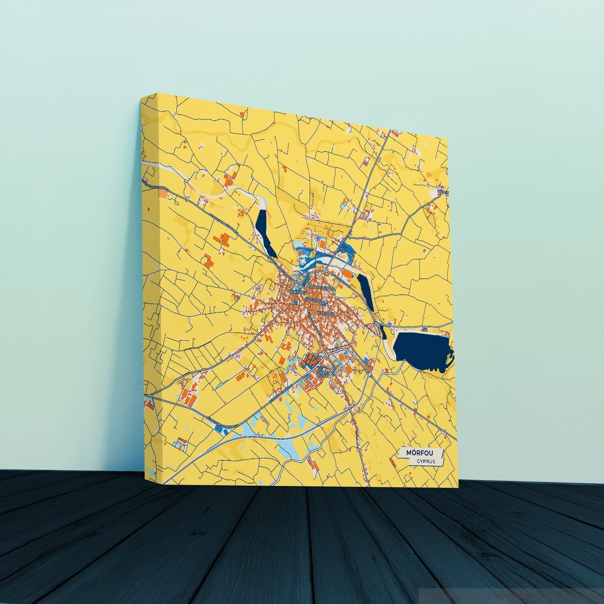 Mórfou   Cyprus Colorful City Map Canvas Print