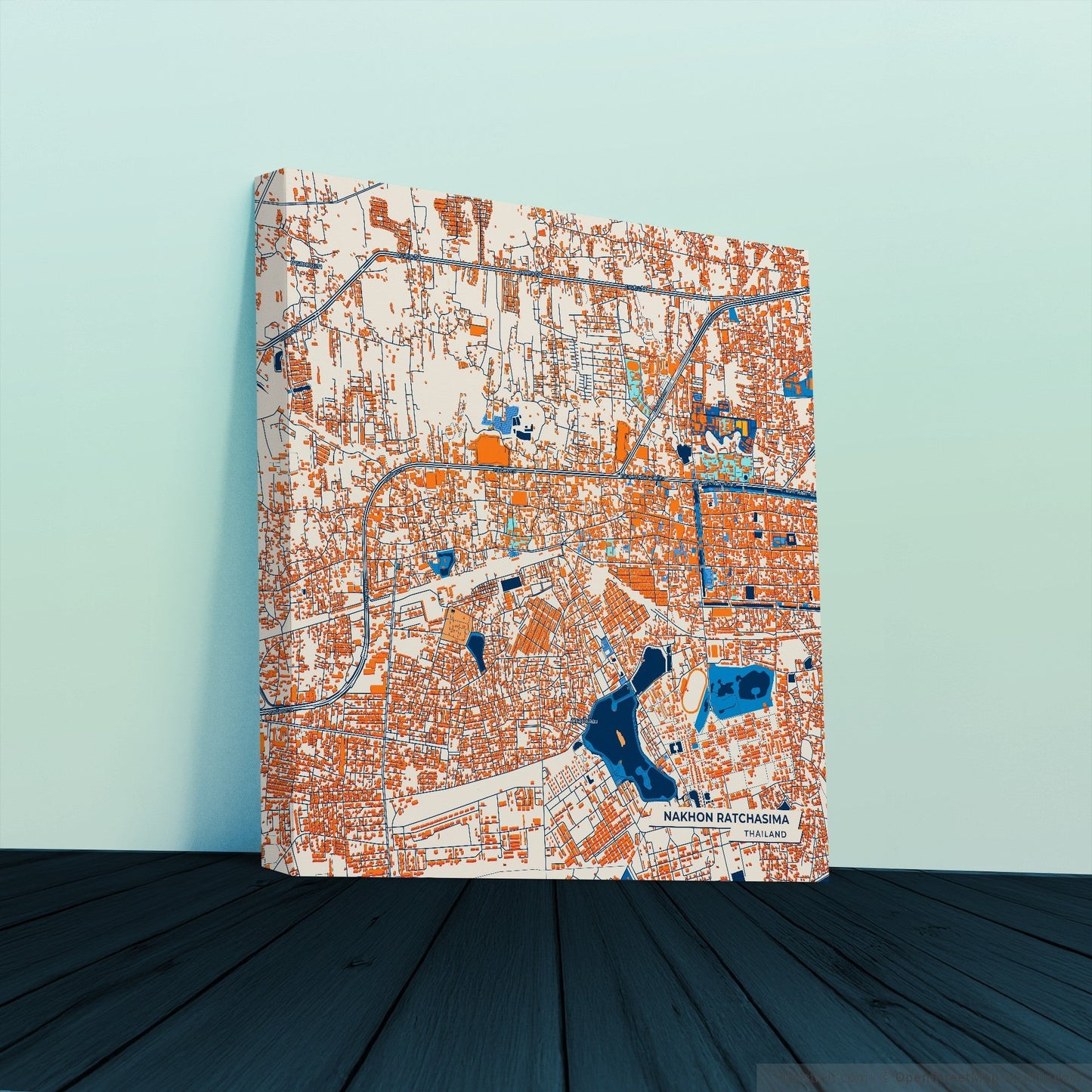 Nakhon Ratchasima Thailand Colorful City Map Canvas Print