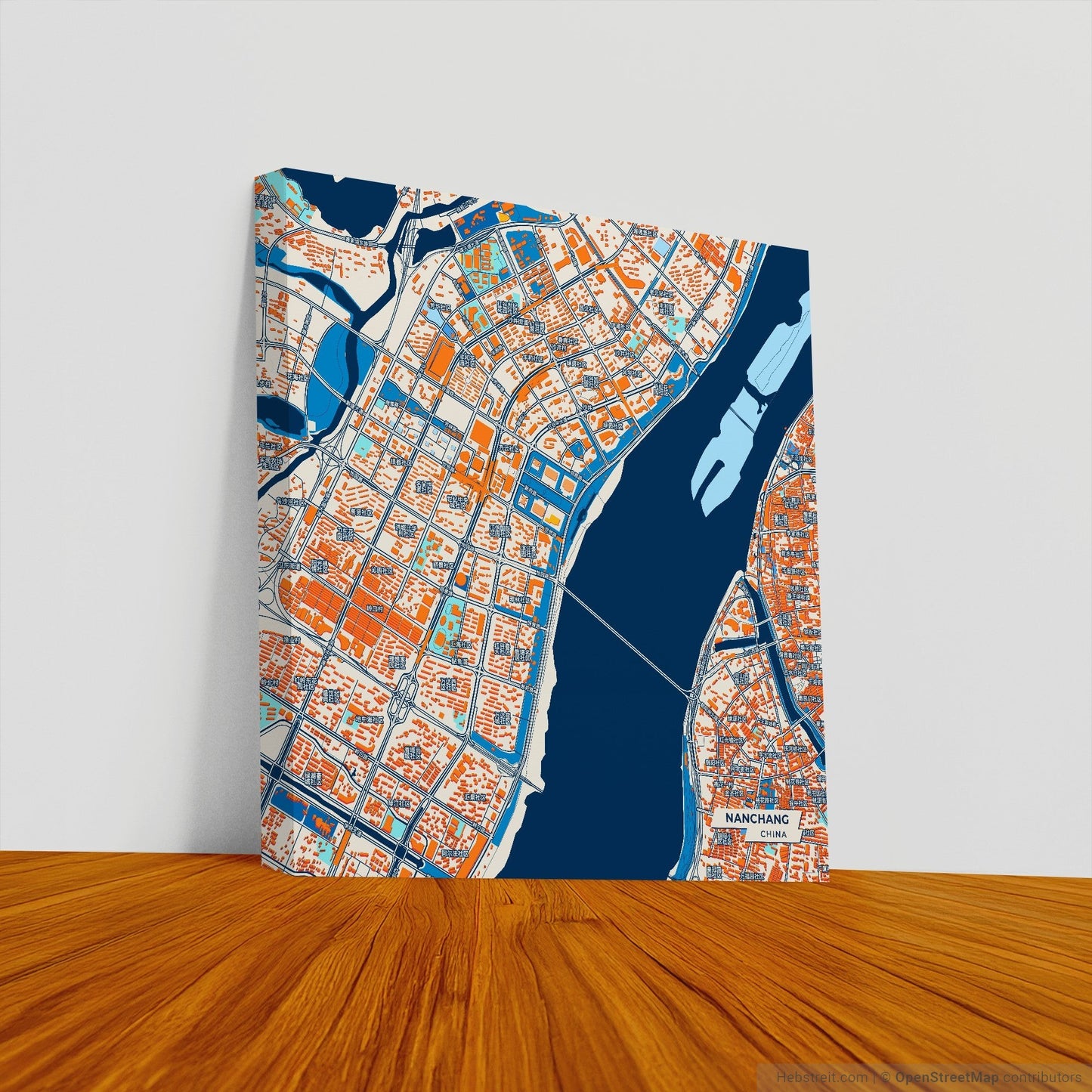 Nanchang China Colorful City Map Canvas Print
