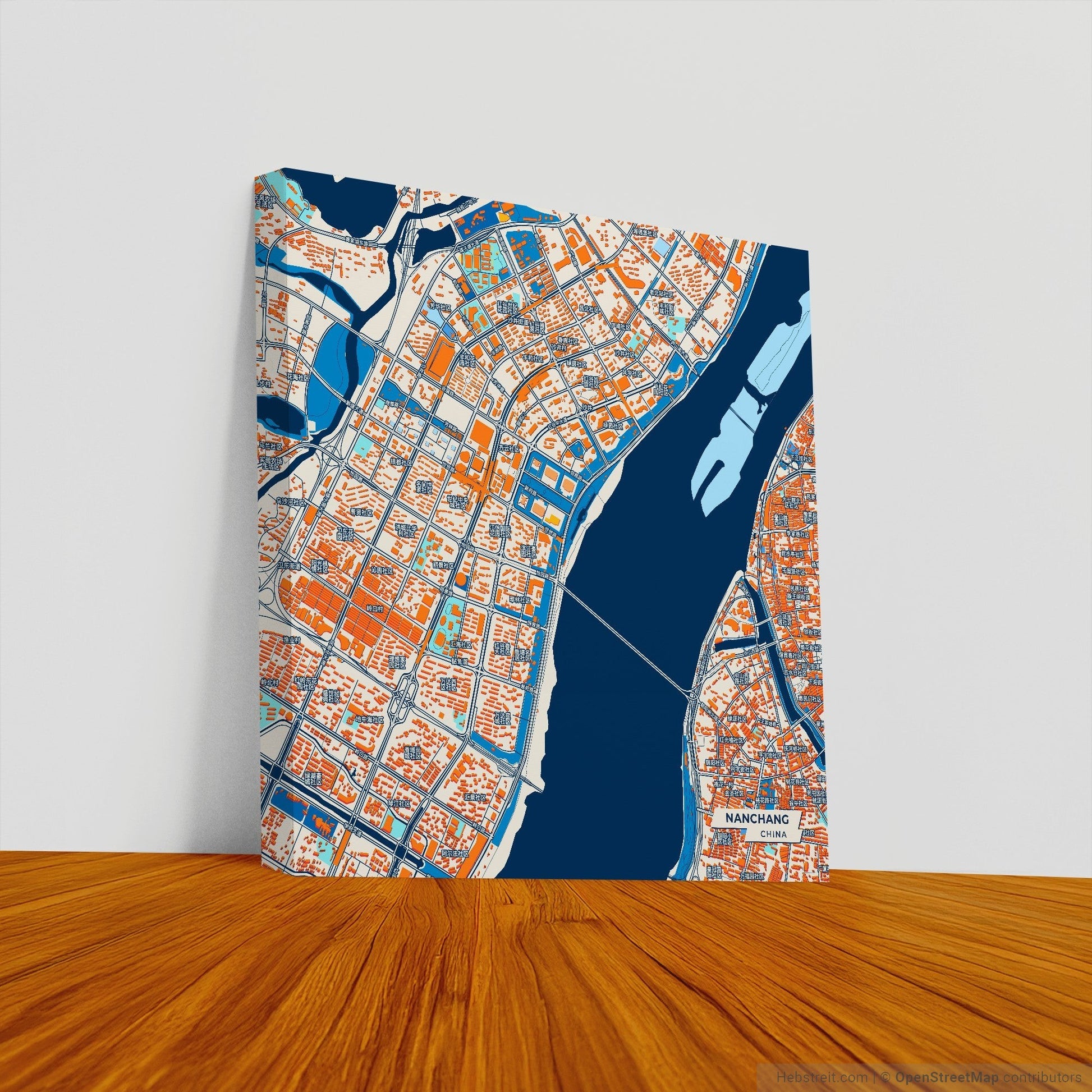 Nanchang China Colorful City Map Canvas Print