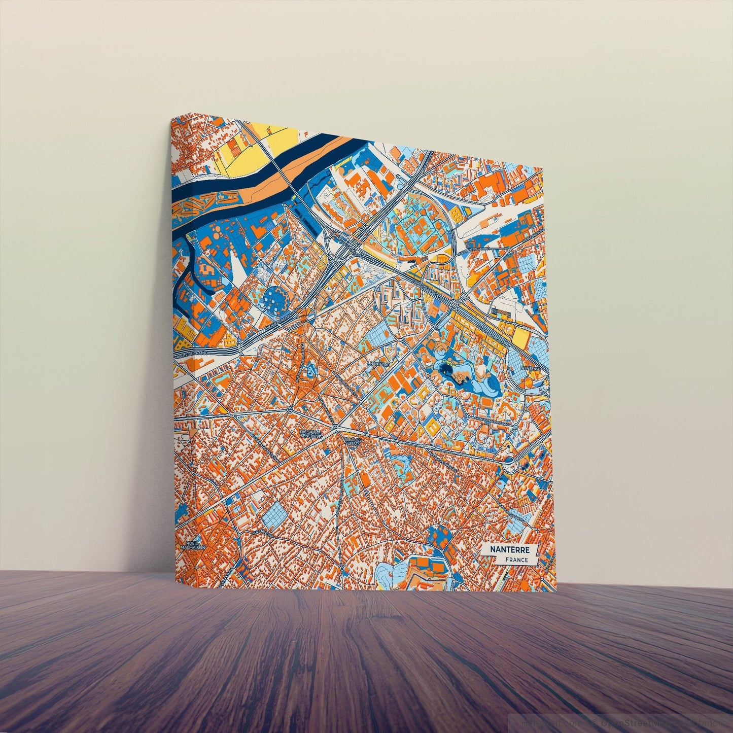 Nanterre France Colorful City Map Canvas Print