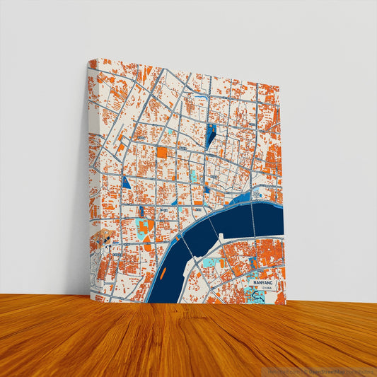 Nanyang China Colorful City Map Canvas Print