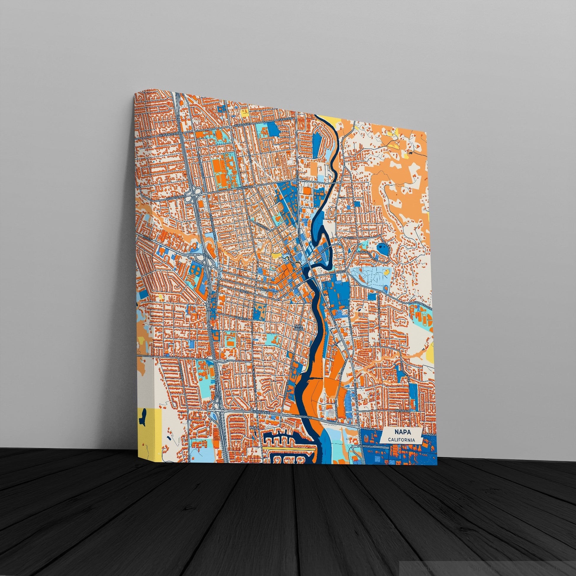 Napa California Colorful City Map Canvas Print