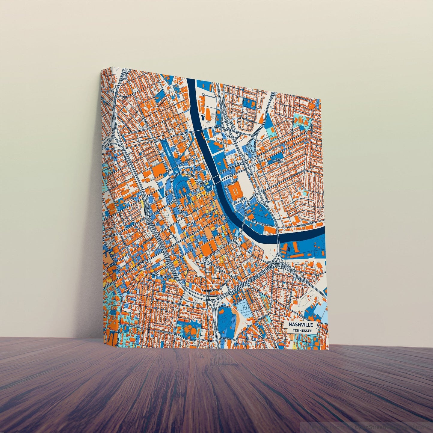 Nashville Tennessee Colorful City Map Canvas Print