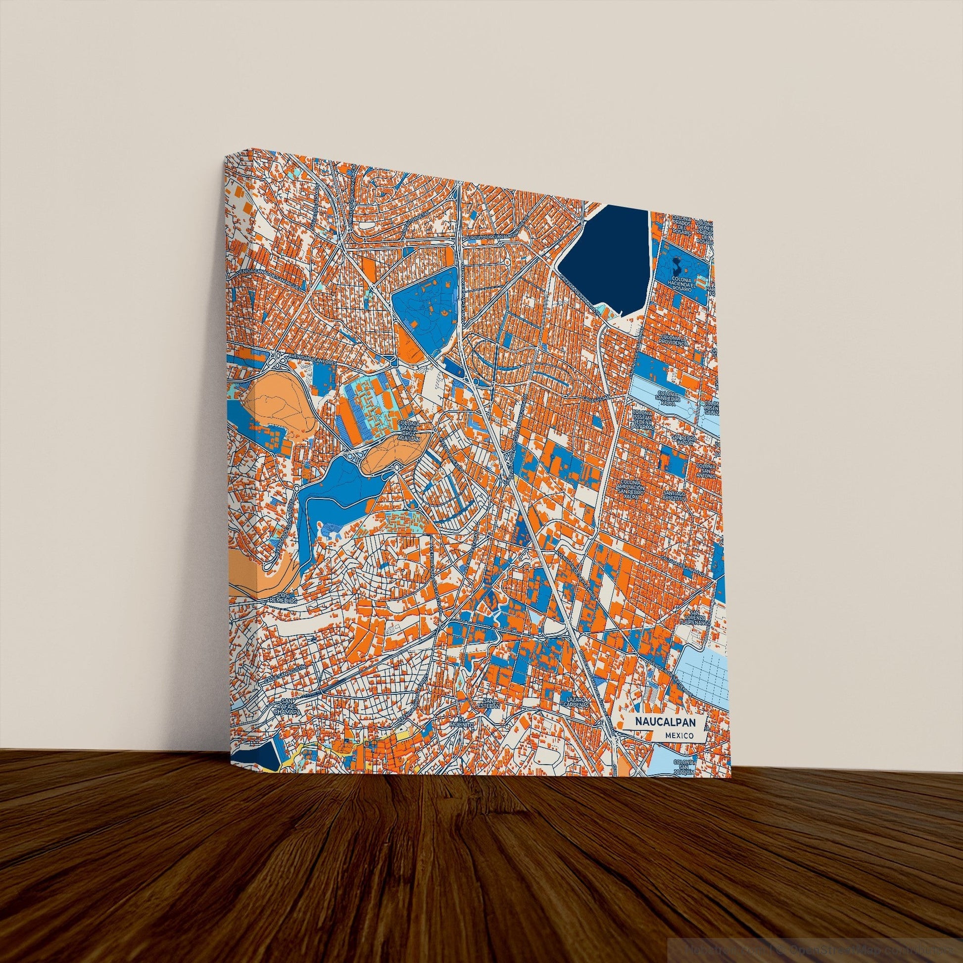 Naucalpan Mexico Colorful City Map Canvas Print