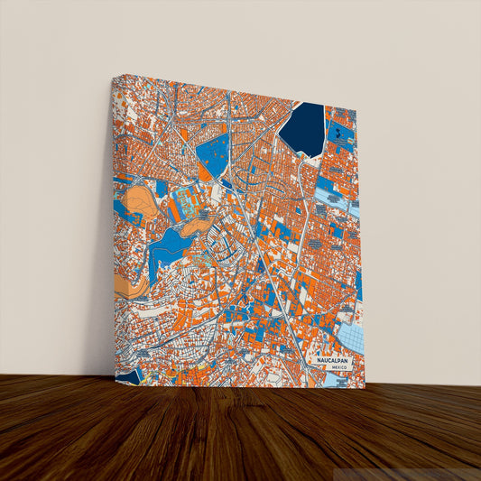 Naucalpan Mexico Colorful City Map Canvas Print