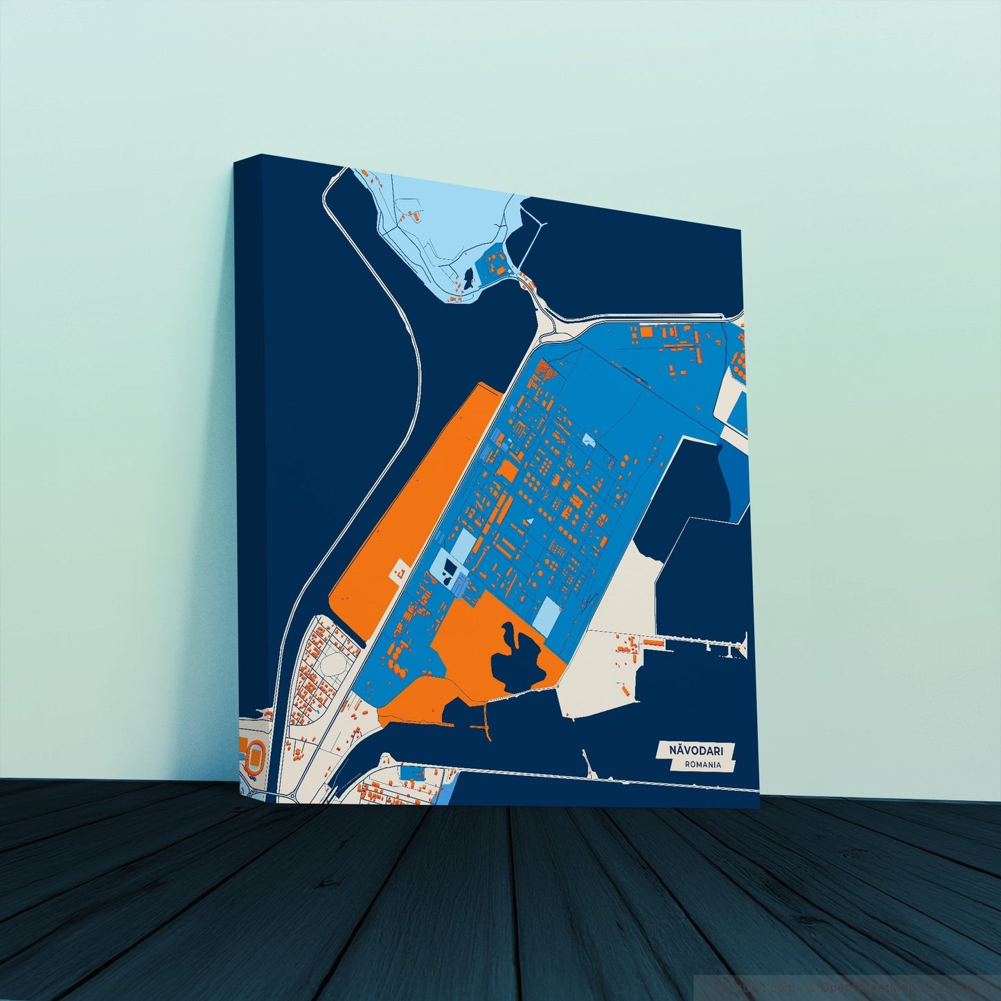 Năvodari Romania Colorful City Map Canvas Print