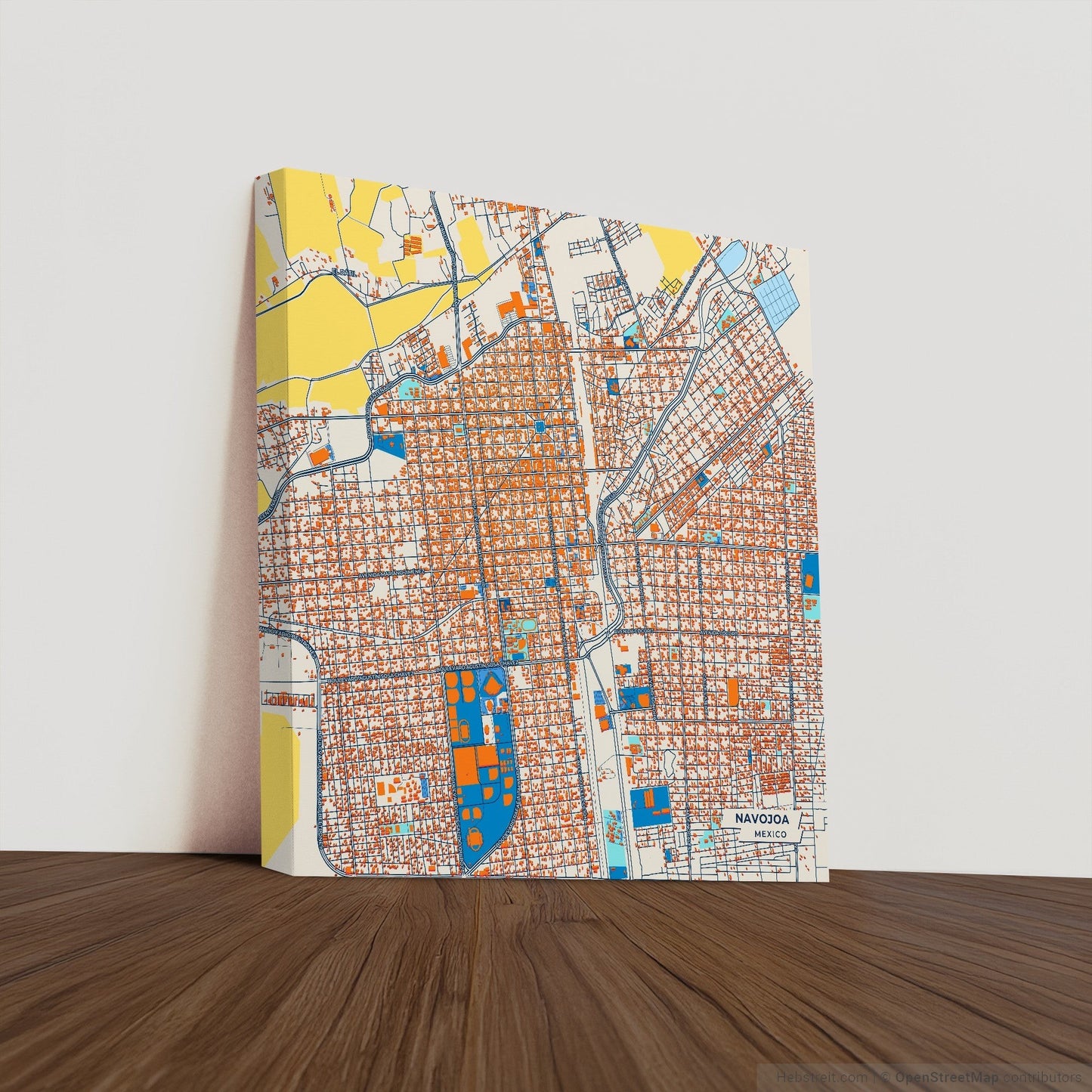 Navojoa Mexico Colorful City Map Canvas Print