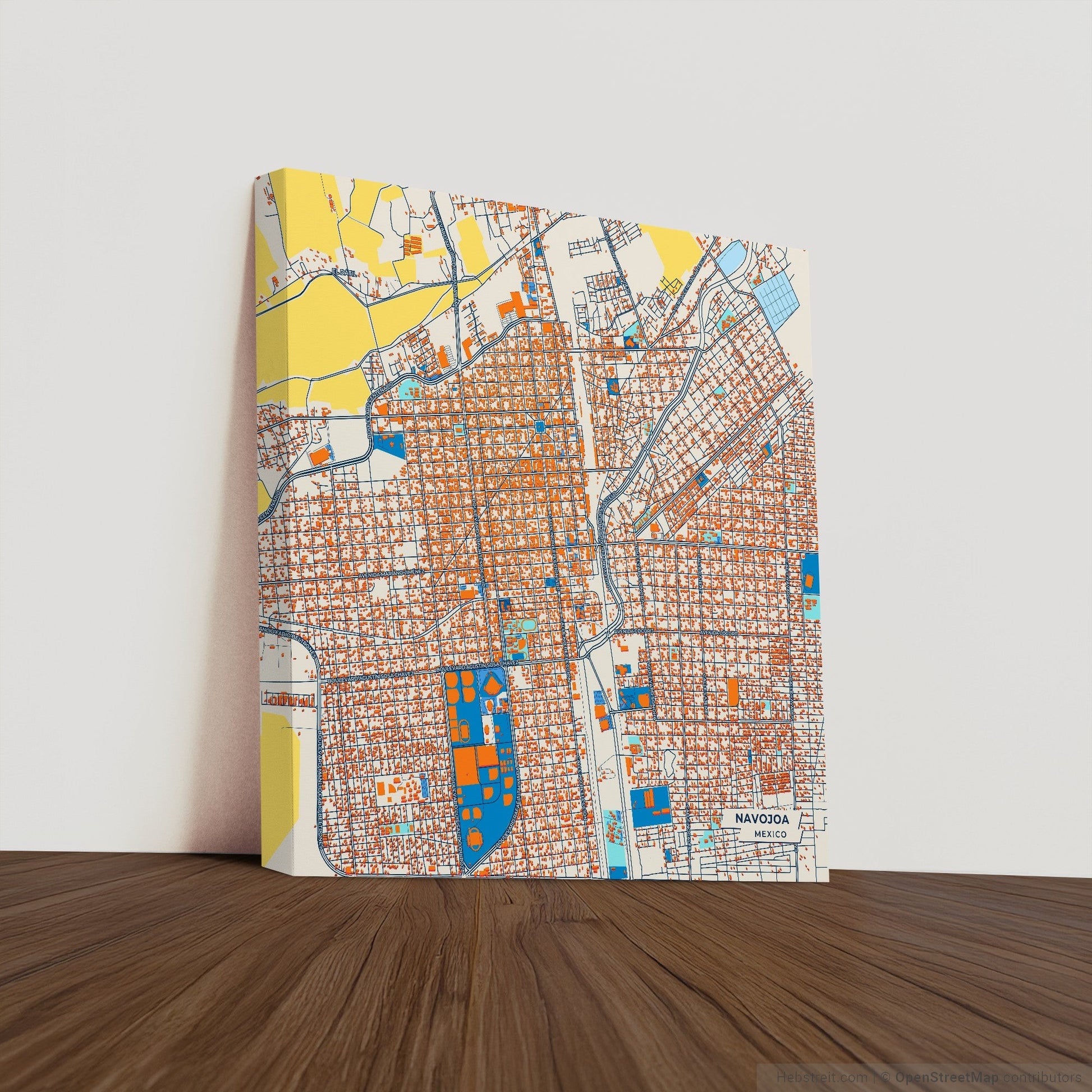 Navojoa Mexico Colorful City Map Canvas Print