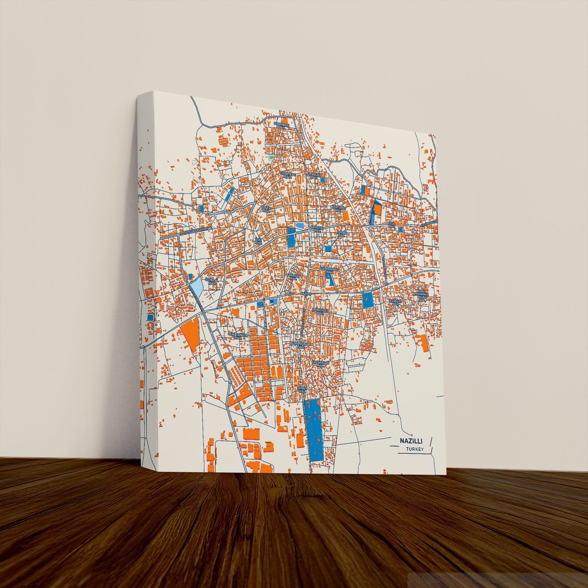 Nazi̇lli̇ Turkey Colorful City Map Canvas Print