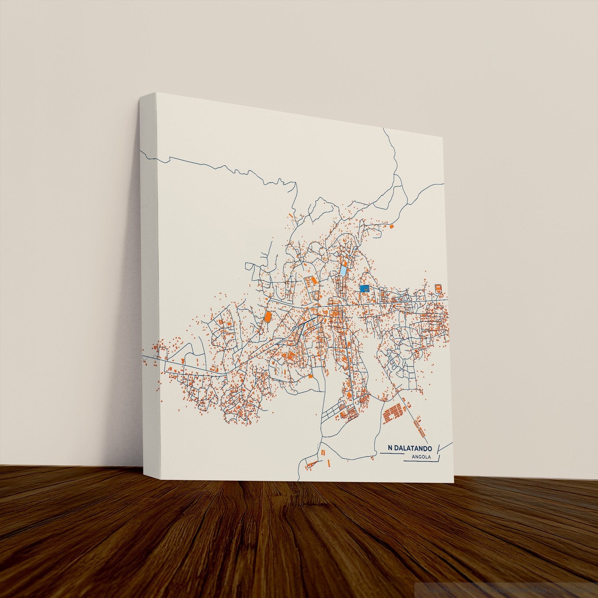 N Dalatando Angola Colorful City Map Canvas Print