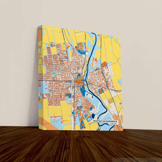 Neustadt Am Rübenberge Germany Colorful City Map Canvas Print