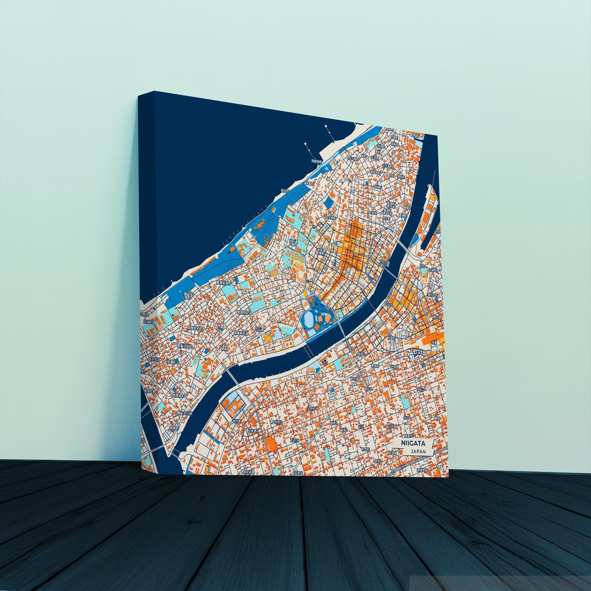 Niigata Japan Colorful City Map Canvas Print