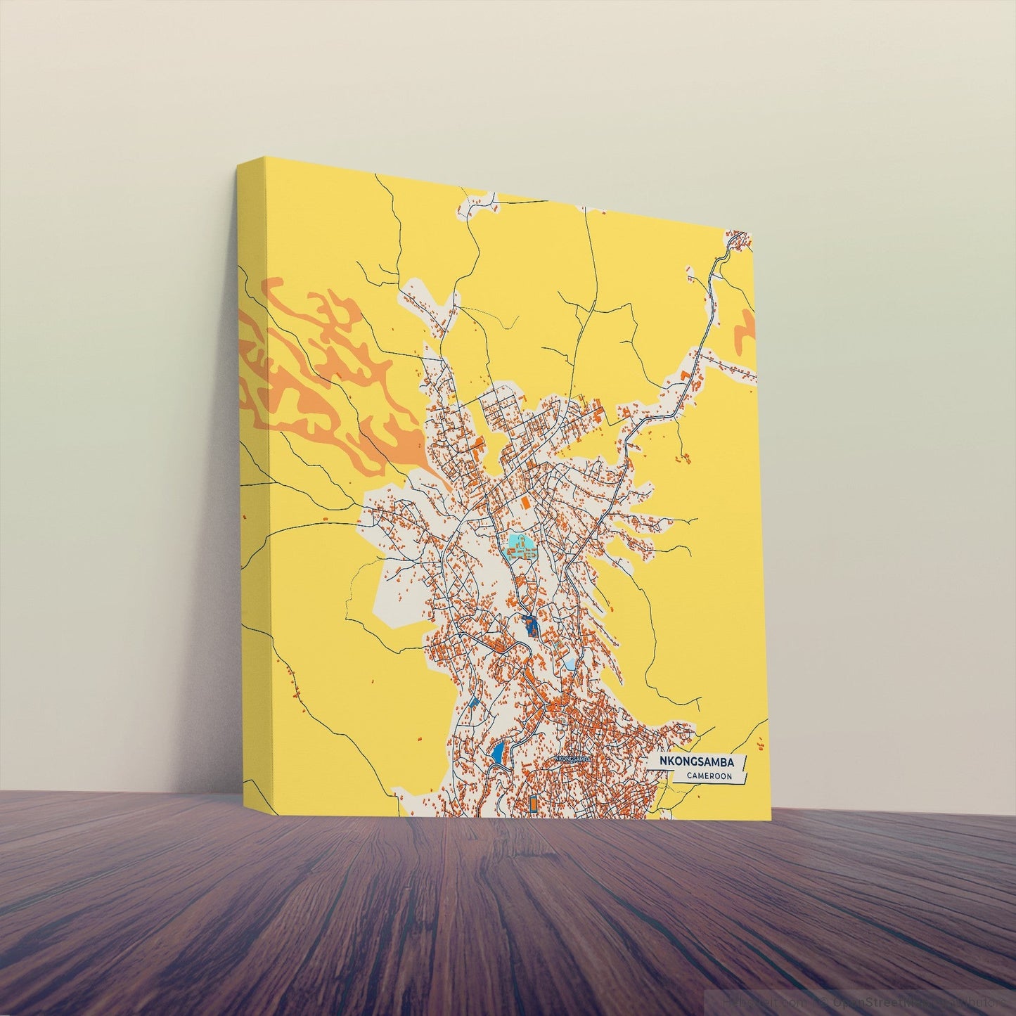 Nkongsamba Cameroon Colorful City Map Canvas Print