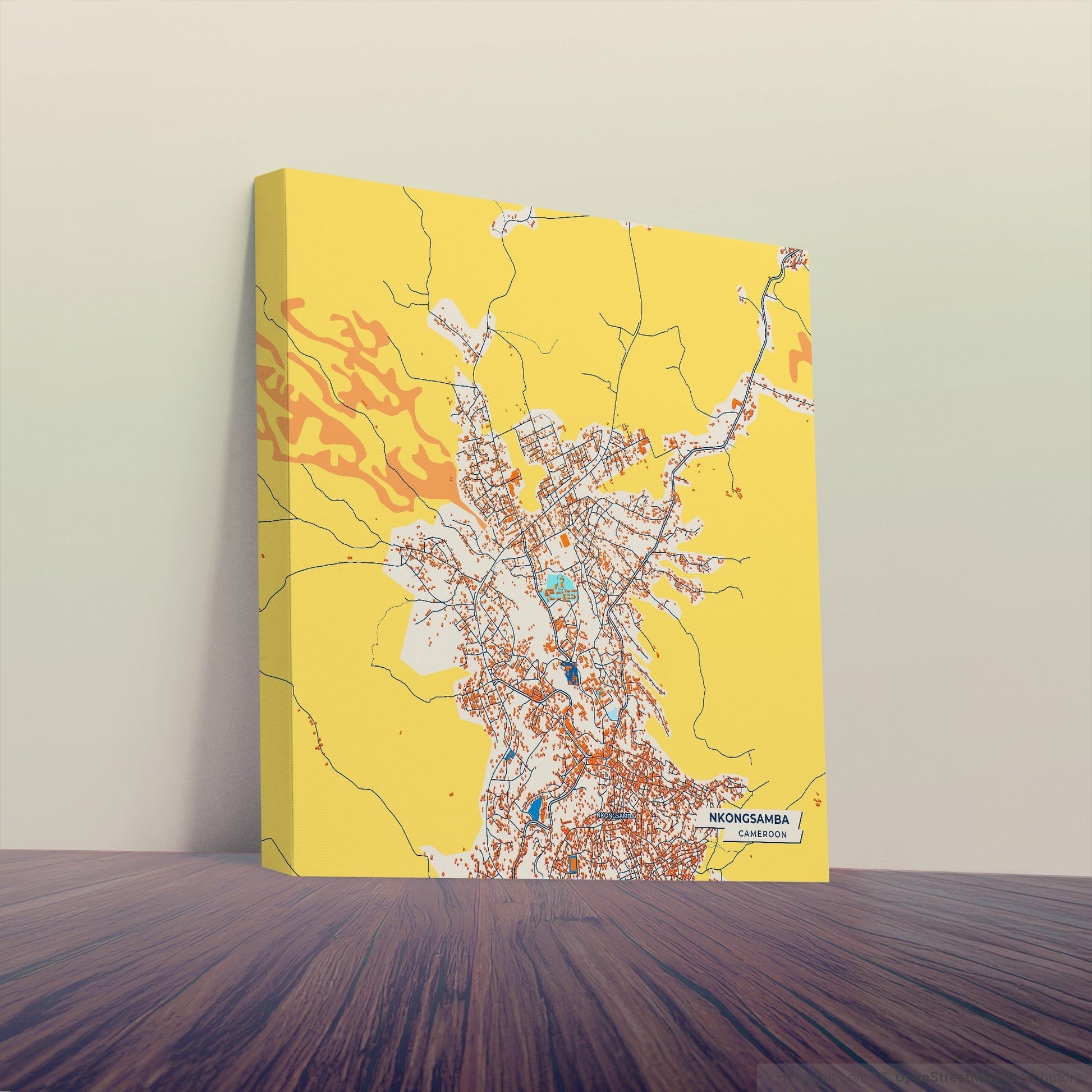 Nkongsamba Cameroon Colorful City Map Canvas Print