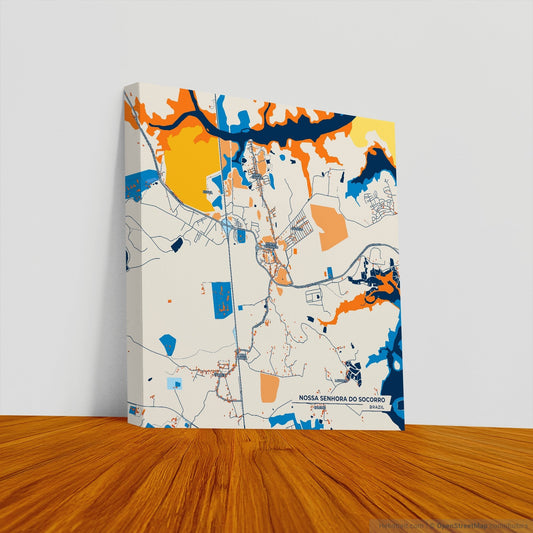 Nossa Senhora Do Socorro Brazil Colorful City Map Canvas Print