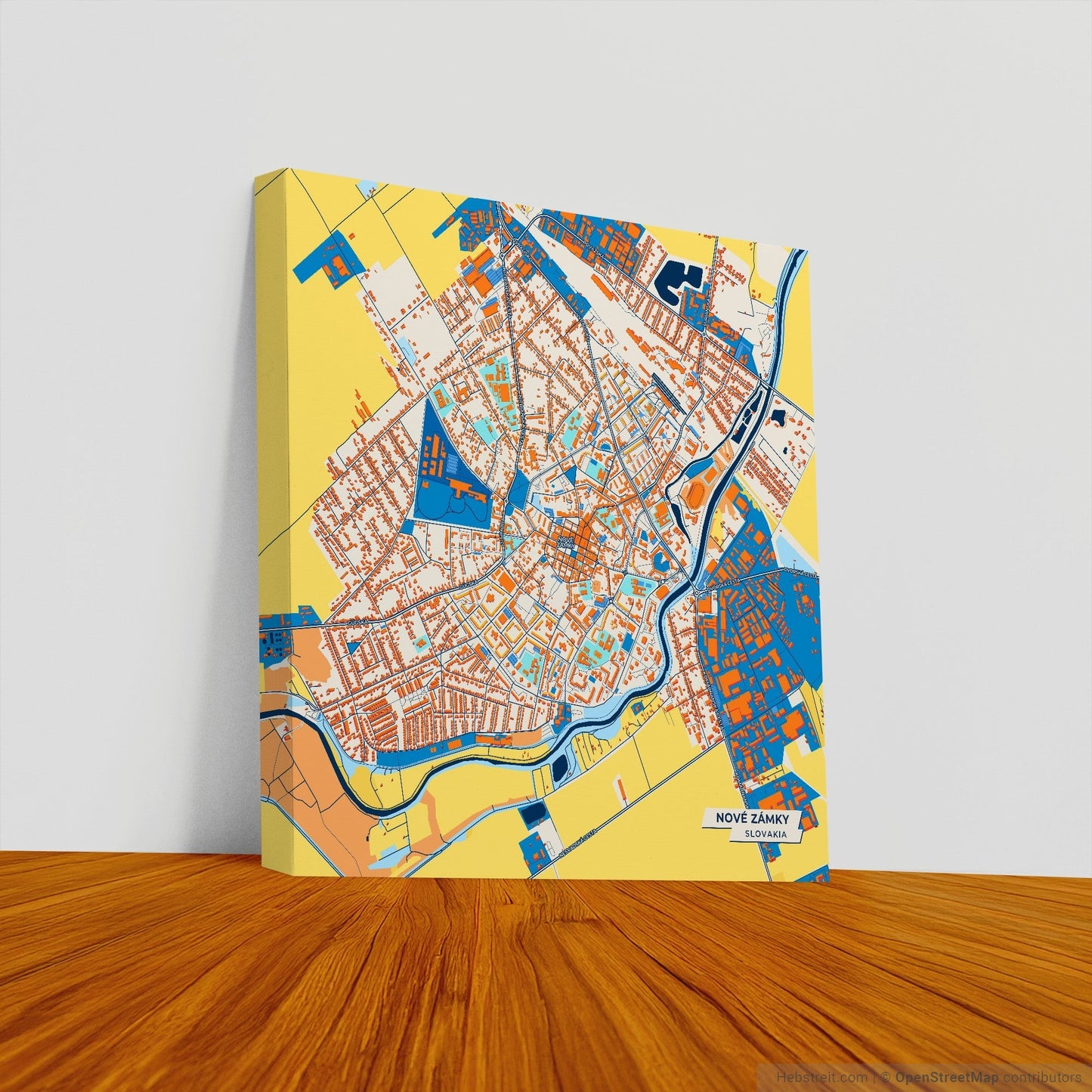 Nové Zámky Slovakia Colorful City Map Canvas Print
