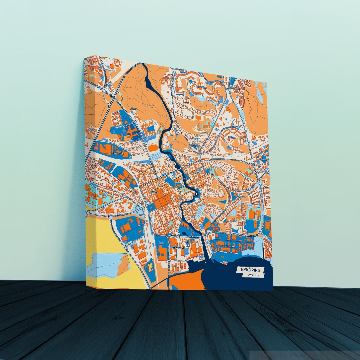 Nyköping Sweden Colorful City Map Canvas Print