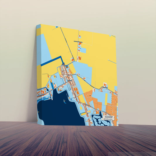 Oldambt Netherlands Colorful City Map Canvas Print