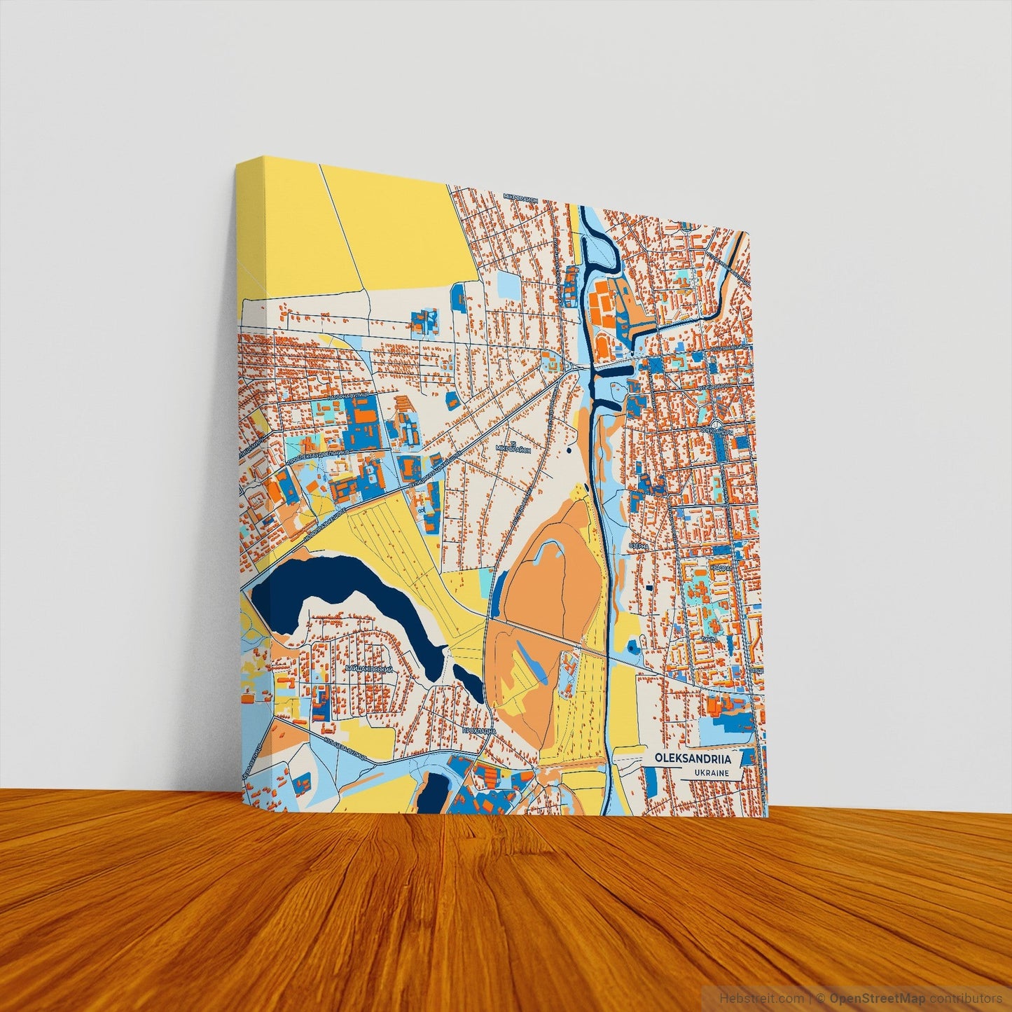 Олександрія Ukraine Colorful City Map Canvas Print