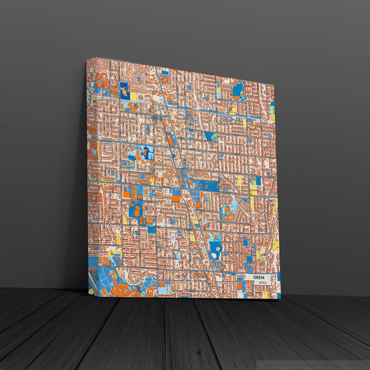 Orem Utah Colorful City Map Canvas Print