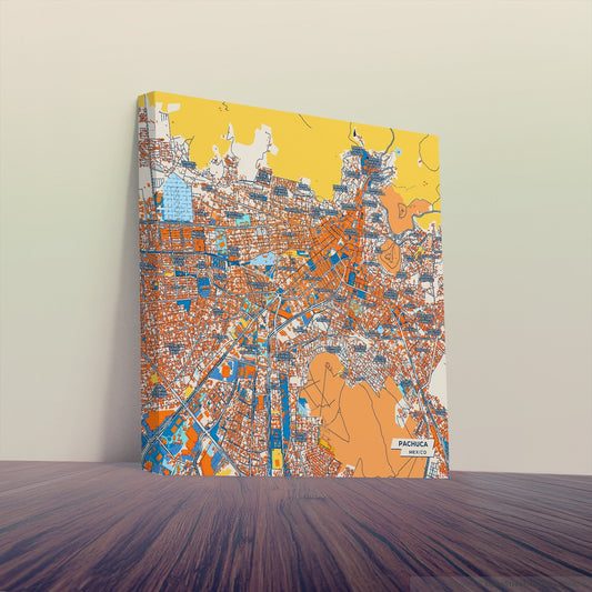 Pachuca Mexico Colorful City Map Canvas Print