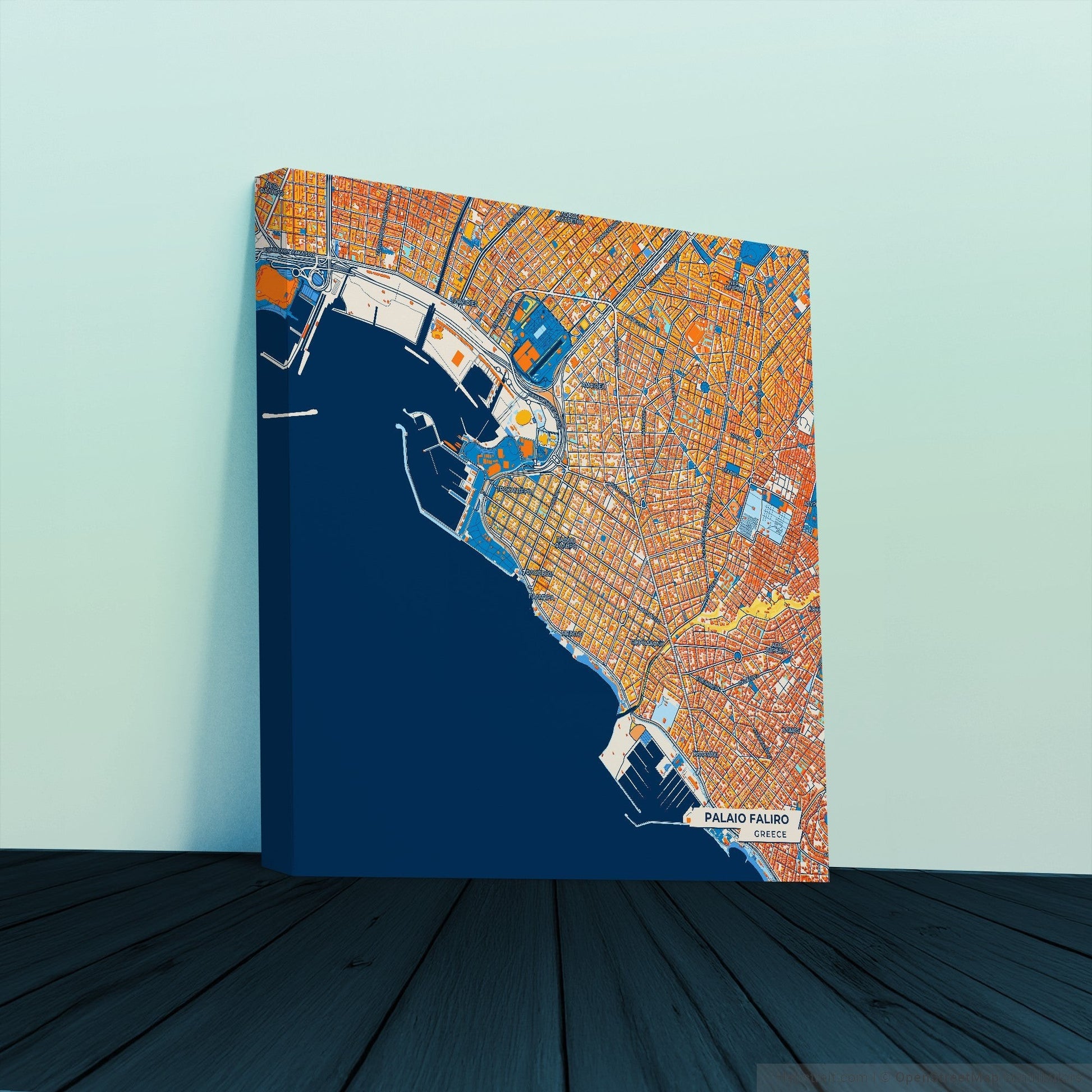 Παλαιο Φαληρο Greece Colorful City Map Canvas Print