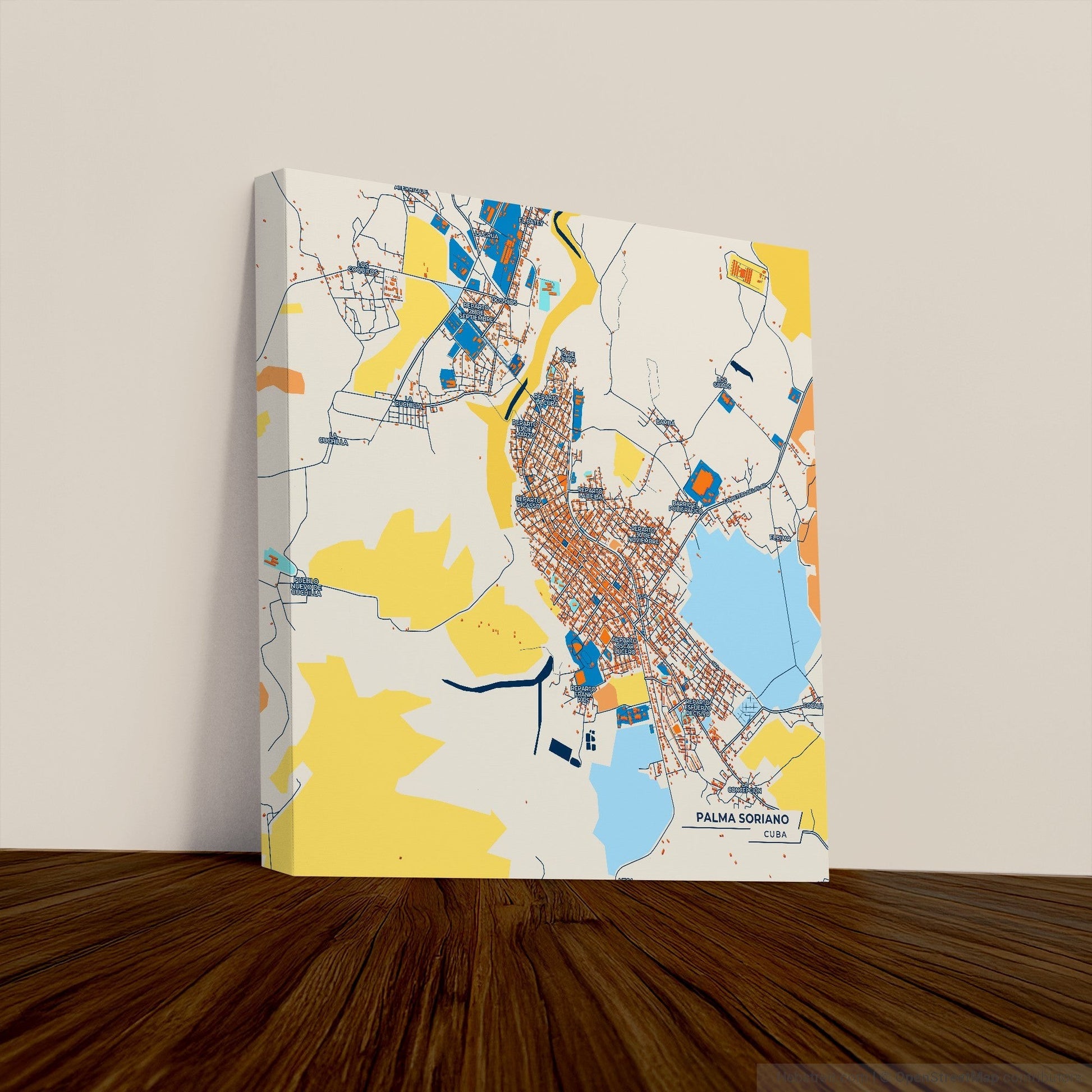 Palma Soriano Cuba Colorful City Map Canvas Print