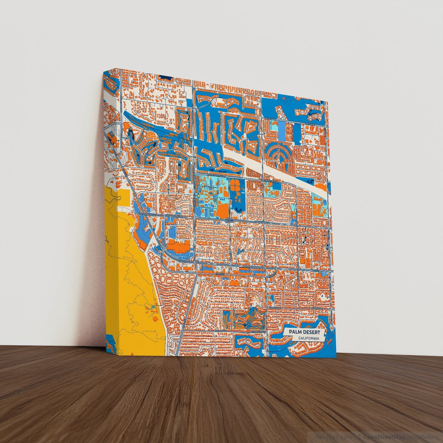 Palm Desert California Colorful City Map Canvas Print