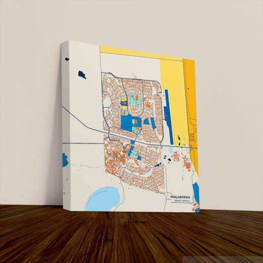 Phalaborwa South Africa Colorful City Map Canvas Print